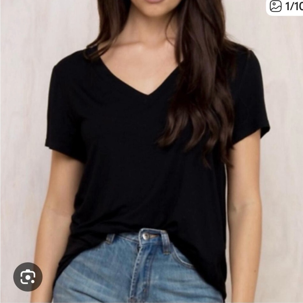 Cloth & Stone (Anthro) rayon black v neck top